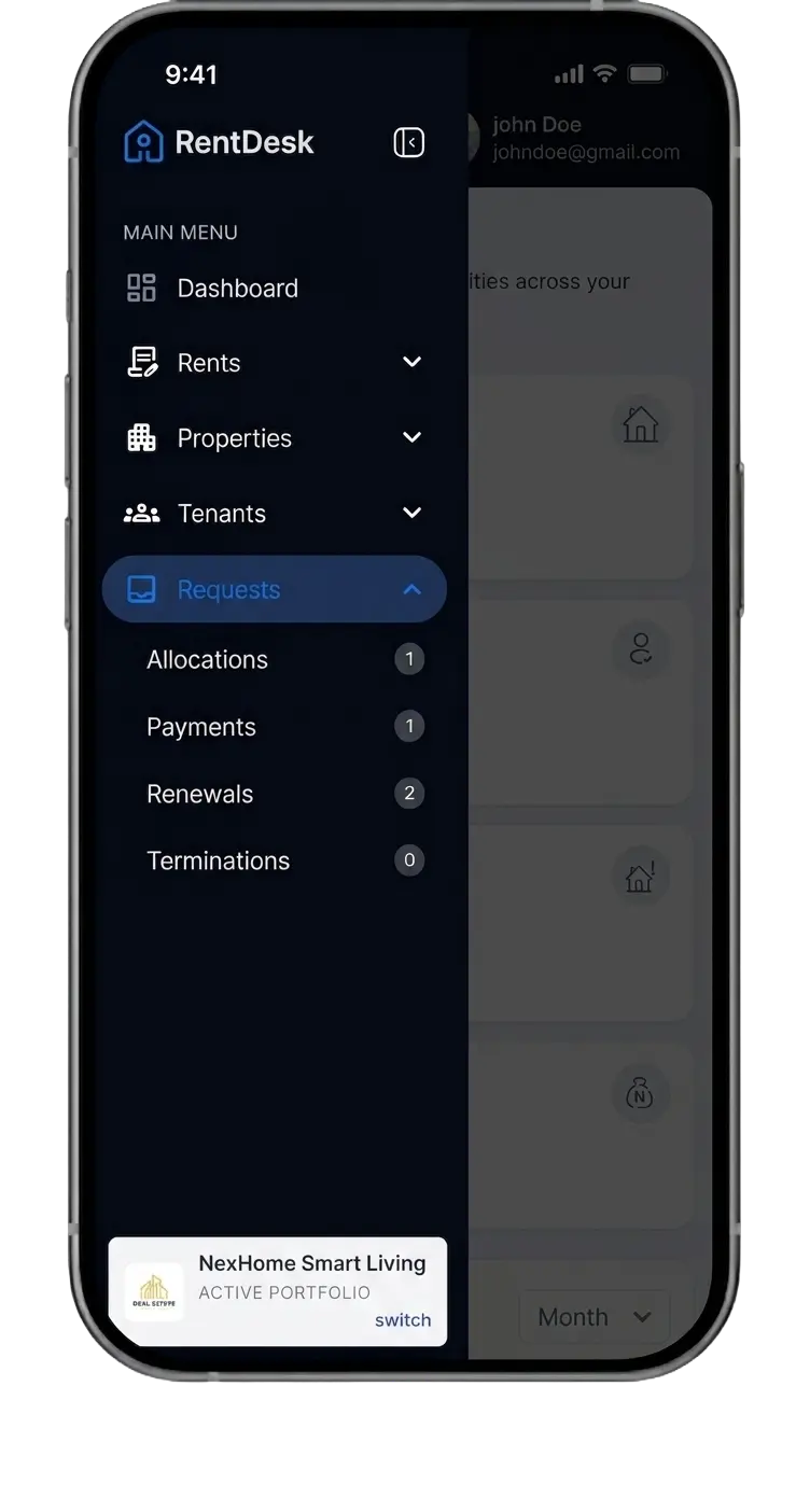 Requests workflow interface